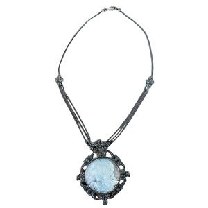Antique Sterling Silver 925 Cameo Necklace